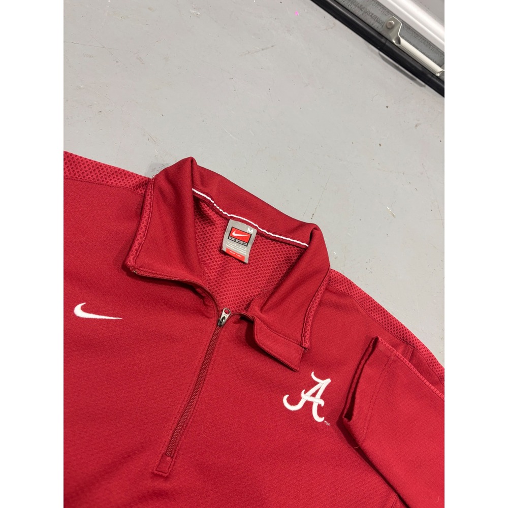 Nike Alabama Crimson Tide Mens Medium Red Quarter Zip Pullover Nike Fit Dry